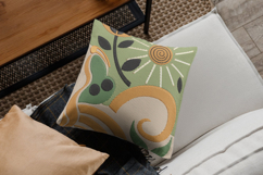 Abstract Sun and Leaves Modern Embroidery Design Product Image 2