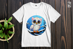 Cute Owl Forest Clipart Sublimation PNG Product Image 2