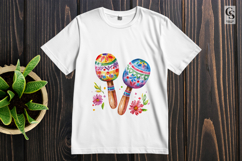 Colorful Floral Maracas Instrument Clipart Sublimation PNG Product Image 2
