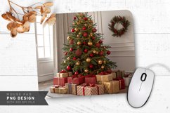 Festive Christmas Tree Scene Mouse Pad PNG Design Product Image 1