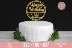 Happy Birthday Cake Topper SVG, DIY Cake Topper SVG Product Image 3