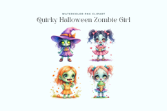 Quirky Halloween Girl Clipart Zombie Product Image 2