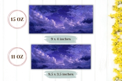 Pixel Art Mug Wrap, Night Sky Mug Design, Clouds Mug PNG Product Image 2