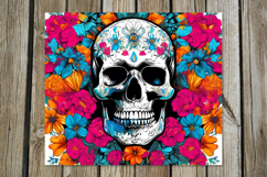 Skulls and flowers | 4 Halloween Skinny tumbler designs PL Product Image 2