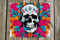 Skulls and flowers | 4 Halloween Skinny tumbler designs PL Product Image 2