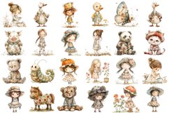 Vintage Girls Clipart Bundle | Watercolour Clipart PNG Product Image 2