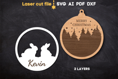 Christmas Ornament SVG laser cut file for Glowforge Product Image 3