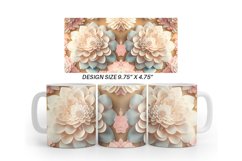 3D Flower Pastel Color Mug Wrap | Sublimation Coffee Cup Product Image 4