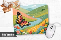 Enchanted Butterfly Garden Mouse Pad PNG Design Product Image 1