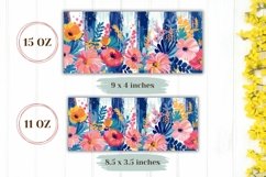 Watercolor Flowers Mug Wrap Design, Floral Mug Sublimation Product Image 2