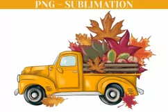 Yellow Fall Truck Png Digital Download for Sublimation Product Image 3