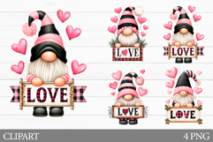 Valentines Gnome Clipart. Valentines Gnome Sublimation Product Image 1