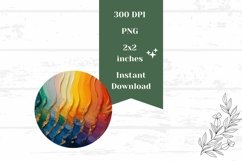 Art Paint Round Earrings, Abstract Round Earring Design Product Image 2