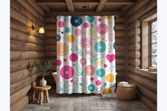 Rustic Cabin Shower Curtain Mockup Product Image 3