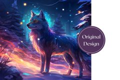 Winter Tumbler Sublimation Design, Magic White Wolf Tumbler Product Image 2