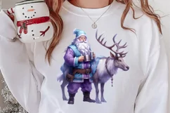 Christmas Purple Santa Claus Sublimation, Christmas PNG Product Image 2