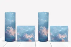 Glitter Sky Tumbler Wrap, Blue Tumbler Sublimation, Sky PNG Product Image 2