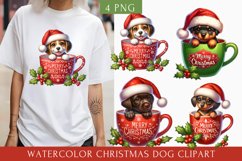 Cute Christmas Dog clipart, Dog Sublimation Product Image 1