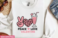 Peace, love, Valentine PNG, Retro Valentine Sublimation PNG Product Image 3