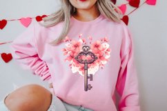 Retro Valentine Watercolor Clipart, Pink Valentine Product Image 2