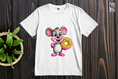 Cute Animals With Donuts clipart sublimation png Product Image 2