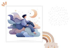 Cartoon Sky Pillow Sublimation, Fantasy Pillow Template Product Image 2