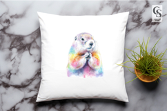 Cute Rainbow Prairie Dog Clipart Sublimation PNG Product Image 3