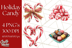 Christmas Candy Clipart PNG, Realistic Holiday Treats Product Image 1
