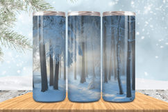 Winter Wonderland Snowflake PNG, Icy Tree 20oz Tumbler wrap Product Image 1