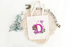 Letter D Girl Machine Embroidery Design Product Image 2