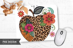 Trendy Leopard Spot Apple Design Mouse Pad PNG Product Image 1