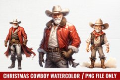 Christmas Cowboy Watercolor Clipart Product Image 1