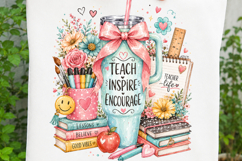 Teach Inspire Encourage Teacher Tumbler School SVG Product Image 3