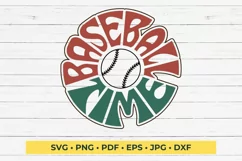 Baseball time SVG cut file Typography design Product Image 1
