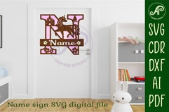 Unicorn Capital Monogram Letter name sign N SVG Product Image 2