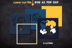 Halloween Ghosts Frame SVG laser cut files for Glowforge Product Image 2