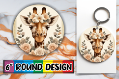 Radiant Round Car Coaster Design, Giraffe Product Image 1