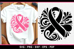 Flourish Black and pink breast cancer ribbon SVG PNG DXF Product Image 2