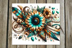 Western sunflowers | straight skinny tumbler sublimation PL Product Image 2