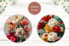 Art Flowers Car Coasters, Floral Coaster Print Product Image 2