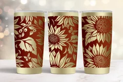 20oz Tumbler laser svg wrap|Sunflowers and Butterflies Product Image 2