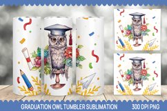 Graduation Owl Tumbler Sublimation - Owl Tumbler Wrap- 20 oz Product Image 1