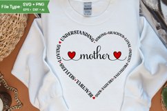 Mom Mothers Day SVG Mother SVG Dual Heart Mom Tshirt Design Product Image 3