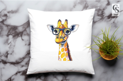 Giraffe With Glasses Clipart Sublimation PNG Product Image 2