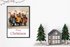 Cartoon Christmas Mouses Greeting Card Printable Product Image 2