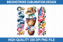 4th of July Brushstrokes Sublimation - Patriotic Brushstroke Product Image 1