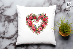 Floral Heart Frame Clipart Sublimation PNG Product Image 2