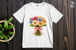 Colorful Floral Bouquet Clipart Sublimation PNG Product Image 2