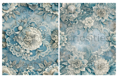 Shabby Chic, Blue, Paper, Floral, Papers, Junk Journal Product Image 2