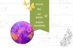Floral Earrings PNG, Purple Round Earrings Template Product Image 2